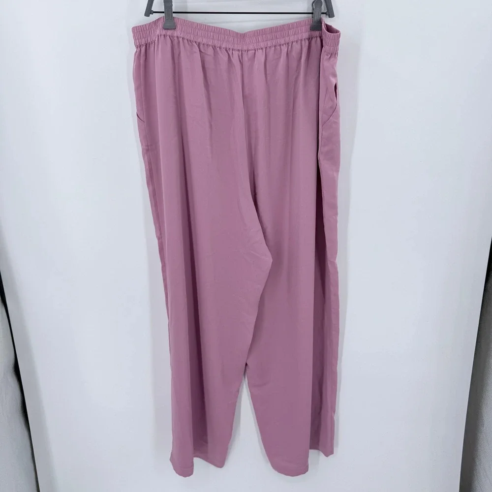 State of Day Intimates Mauve Pink Pajama Set XXL Short Sleeve Top Wide Leg Pants